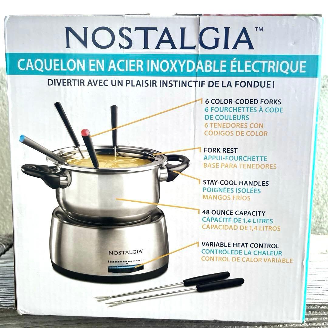 NOSTALGIA ステンレススチール 電気フォンデュポット 48オンス