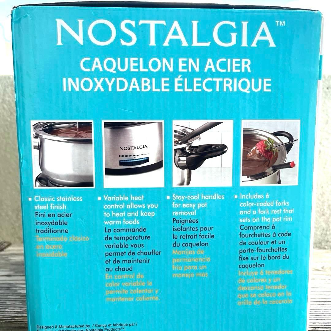NOSTALGIA ステンレススチール 電気フォンデュポット 48オンス