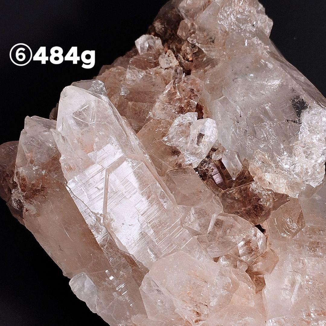 ⑥マニカラン水晶 クラスター 原石 ピンクマニカラン アイリス ヒマラヤ水晶