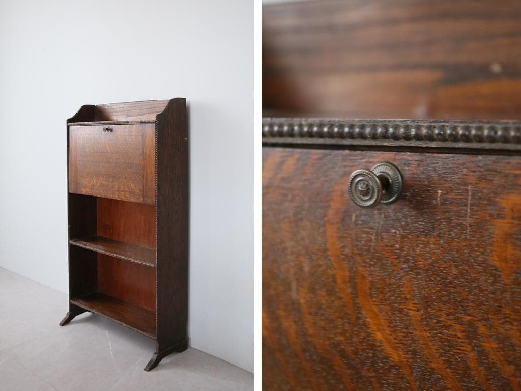 英国アンティーク木製ライティングビューロー/勉強机デスク/テーブル(91-123