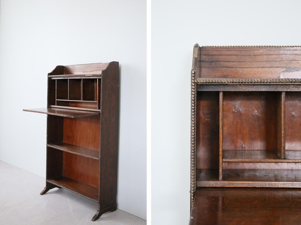 英国アンティーク木製ライティングビューロー/勉強机デスク/テーブル(91-123