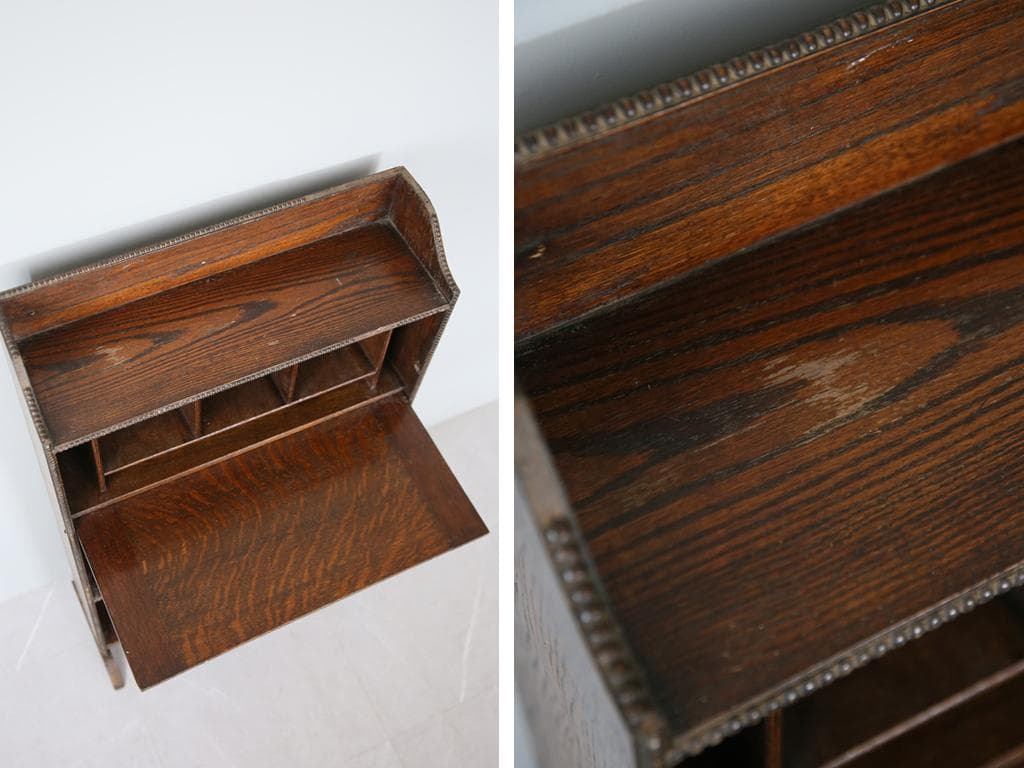 英国アンティーク木製ライティングビューロー/勉強机デスク/テーブル(91-123