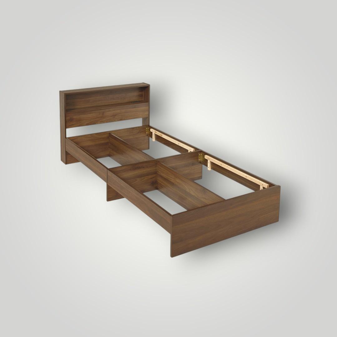 大容量収納付きヘッドボードベッド S　　シングルベット