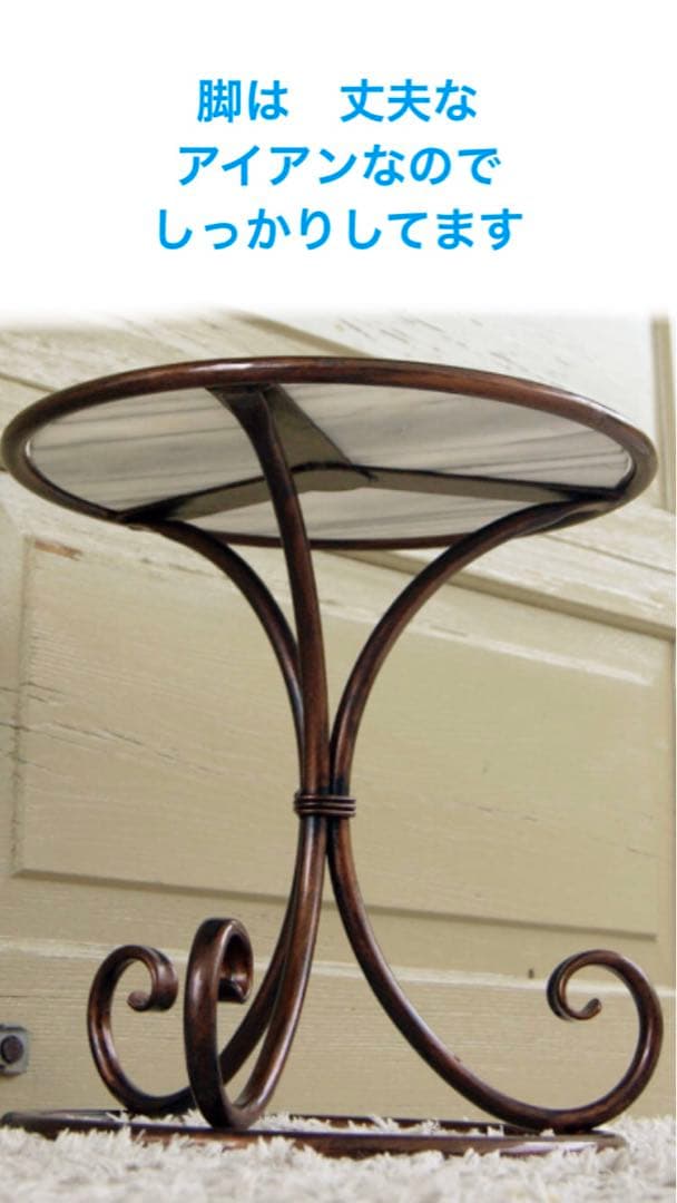 高級 ヴィンテージ♦️大理石×ブロンズ　ラウンドテーブル♦️変形トライポッド♦️送料込