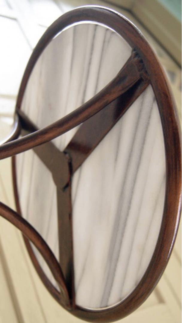 高級 ヴィンテージ♦️大理石×ブロンズ　ラウンドテーブル♦️変形トライポッド♦️送料込