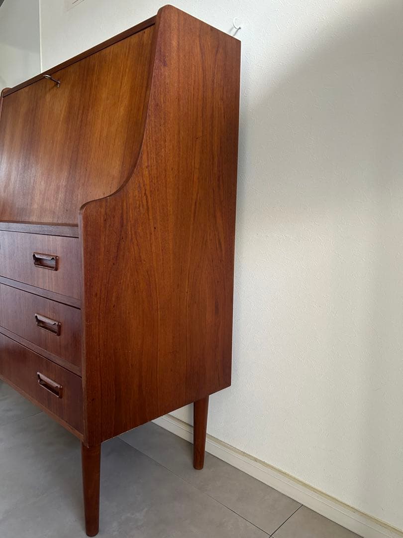 北欧家具 デンマーク ライティングビューロー チェスト 棚 ヴィンテージ チーク