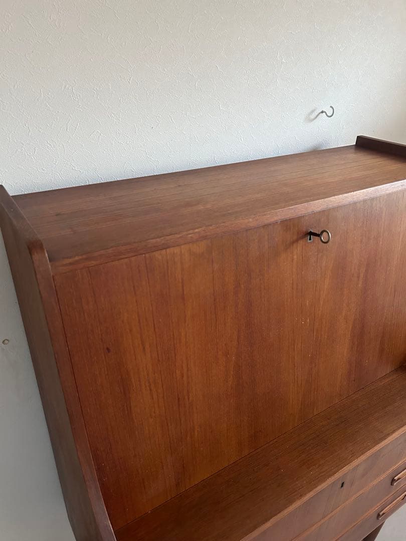 北欧家具 デンマーク ライティングビューロー チェスト 棚 ヴィンテージ チーク