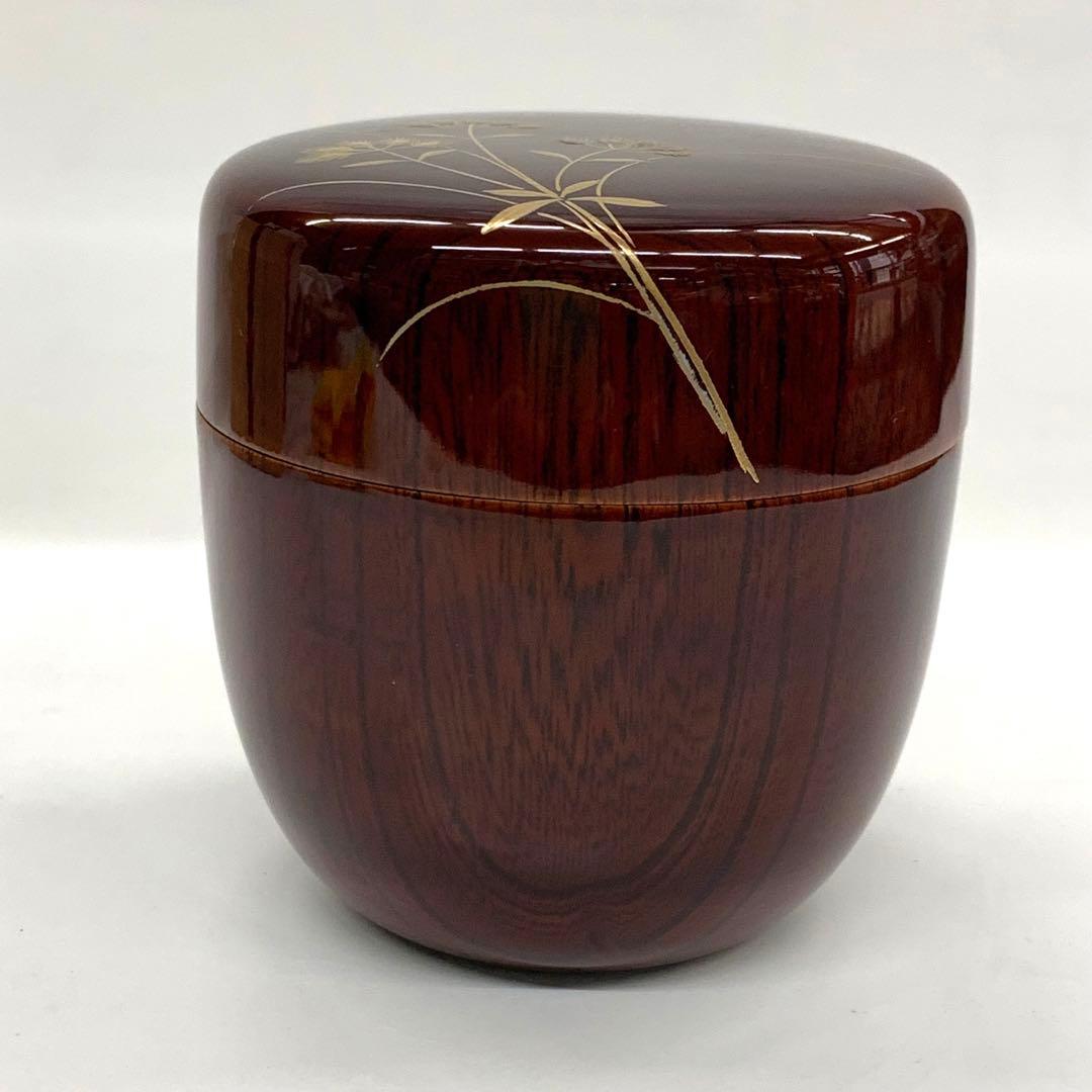 【大棗　藤袴　溜】長谷川祐斉　共箱