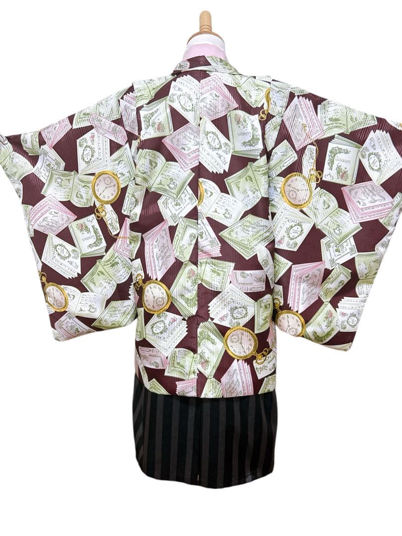 オシャレフルセット♡七五三　5歳　男の子　一式　ピンク　ブランド着物