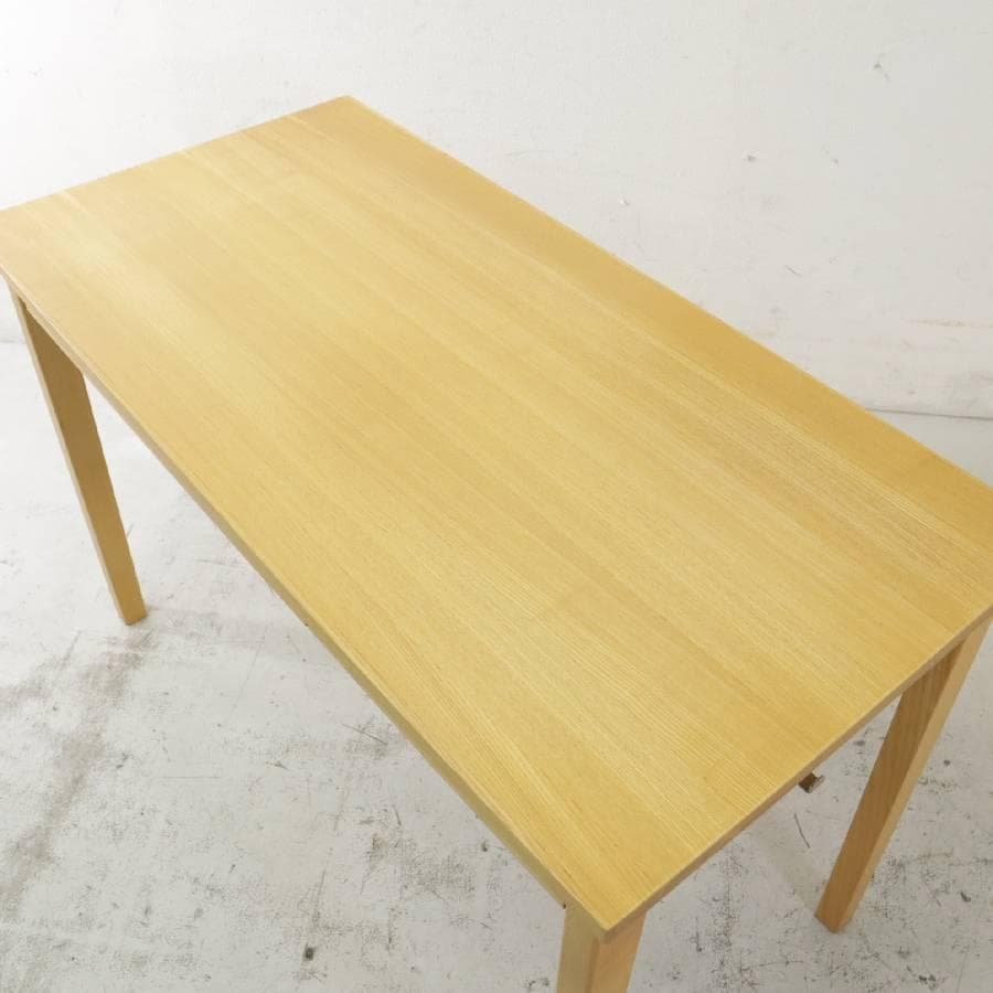 美品 無印良品 タモ材デスク テーブル 学習机 引き出し2杯 フック付き