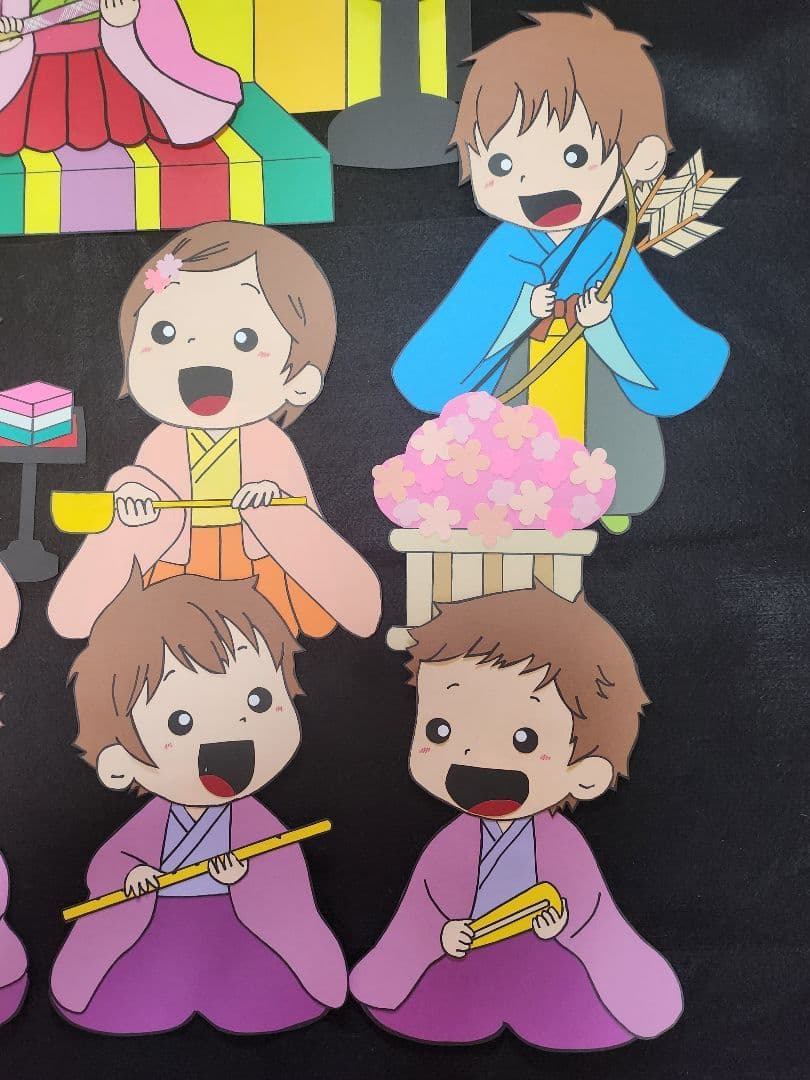 壁面飾り 「楽しいひなまつり」☆特大サイズ ☆大きく飾れます【再販