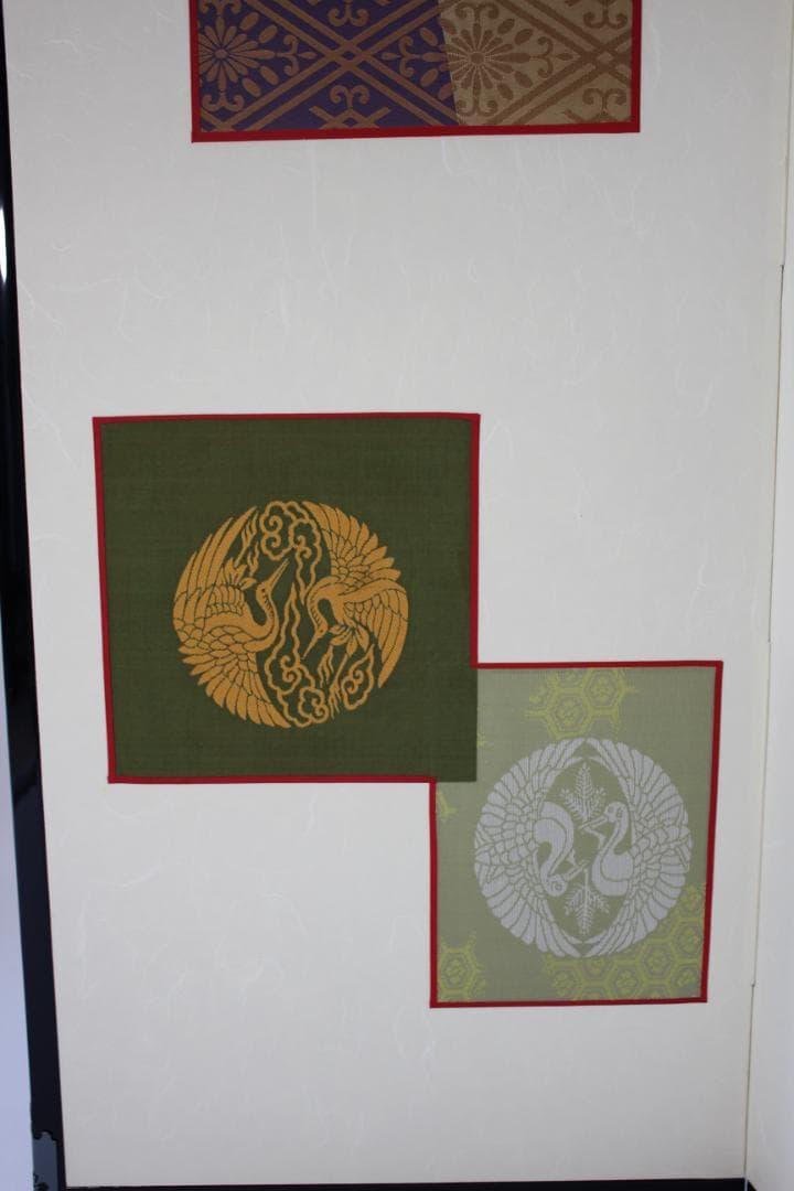 二曲屏風 一点物｜着物・帯地端裂リメイク｜和モダン 和室インテリア