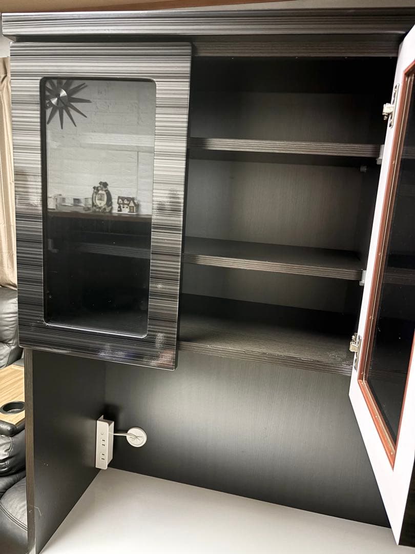 カップボード　食器棚　ブラックウッド　90cm幅