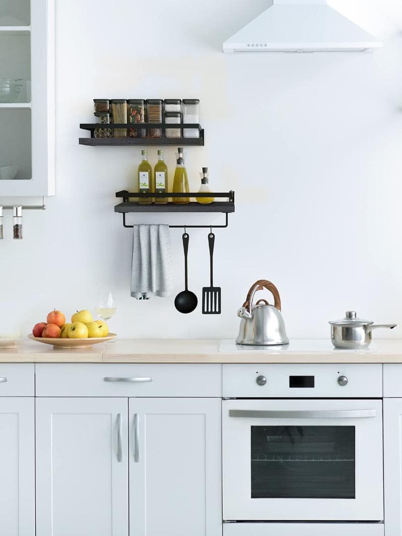 ☆シンプルだけど機能的　タオル掛け　ウォールシェルフ　2個セット