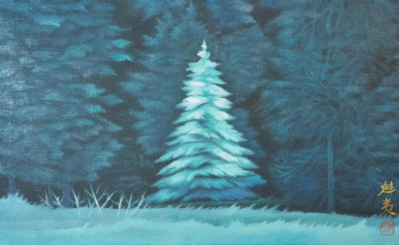 風景画 東山魁夷 聖夜 M10 額付き 手描き 肉筆 - メルカリ