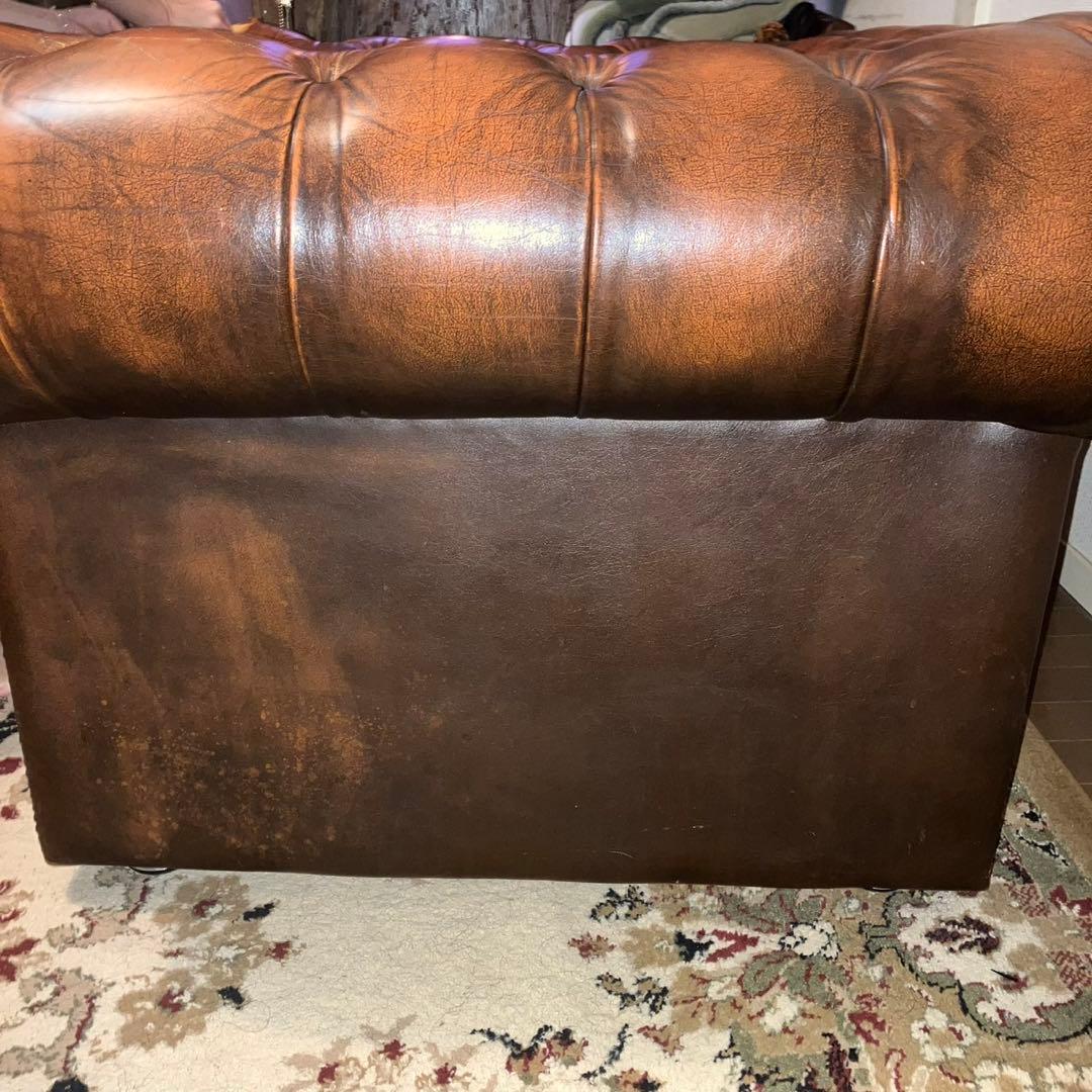 チェスターフィールド本革ソファ1人掛け英国調アンティーク