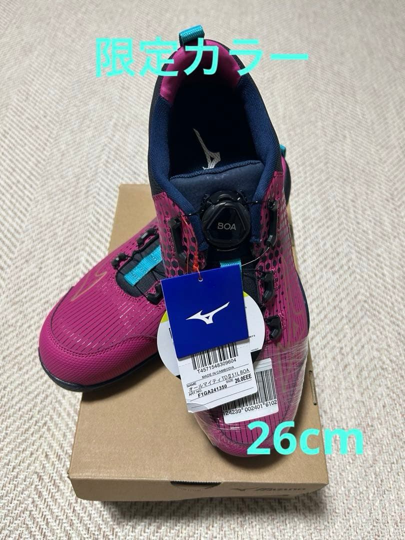 新品　限定カラー　Mizuno BOAシステム安全靴 ピンク/ネイビー