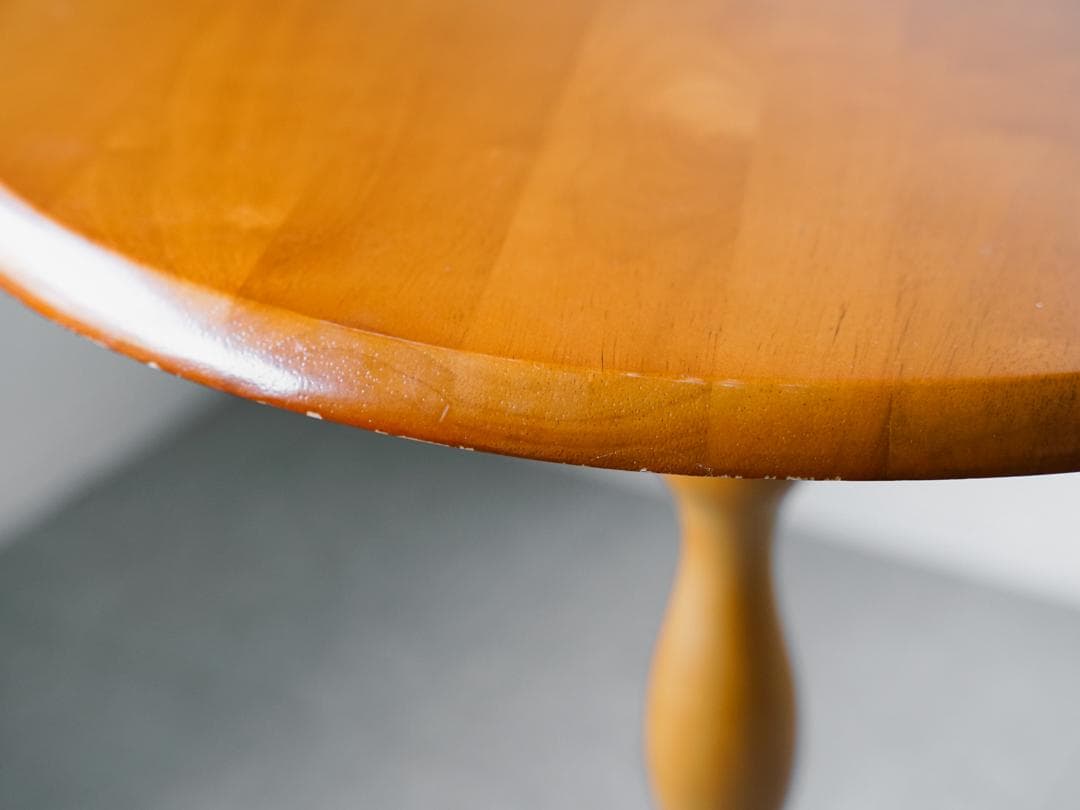 ヴィンテージ 木製ラウンドテーブル 天然木 古道具 モダン アンティーク