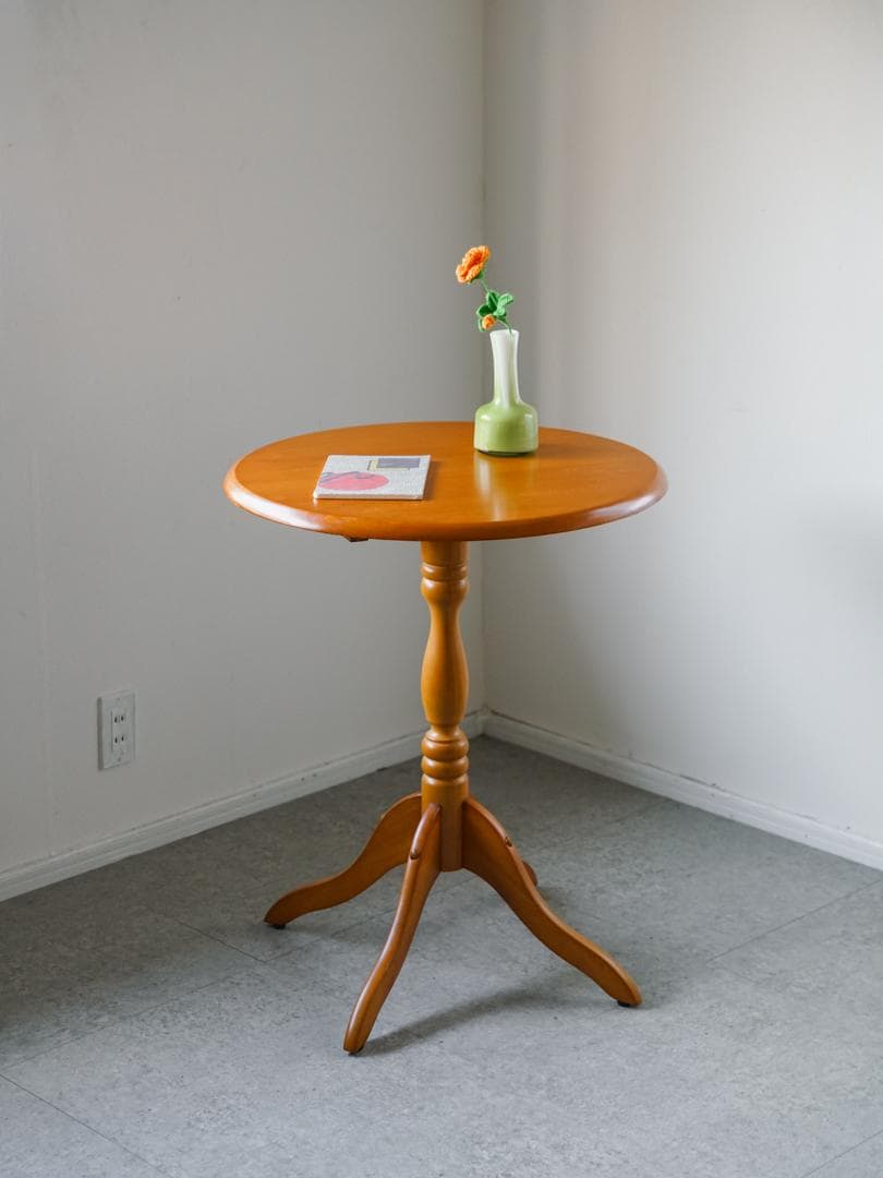 ヴィンテージ 木製ラウンドテーブル 天然木 古道具 モダン アンティーク