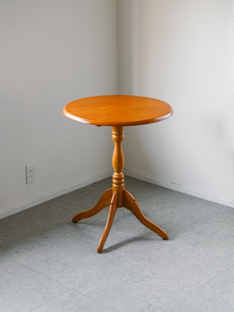 ヴィンテージ 木製ラウンドテーブル 天然木 古道具 モダン アンティーク