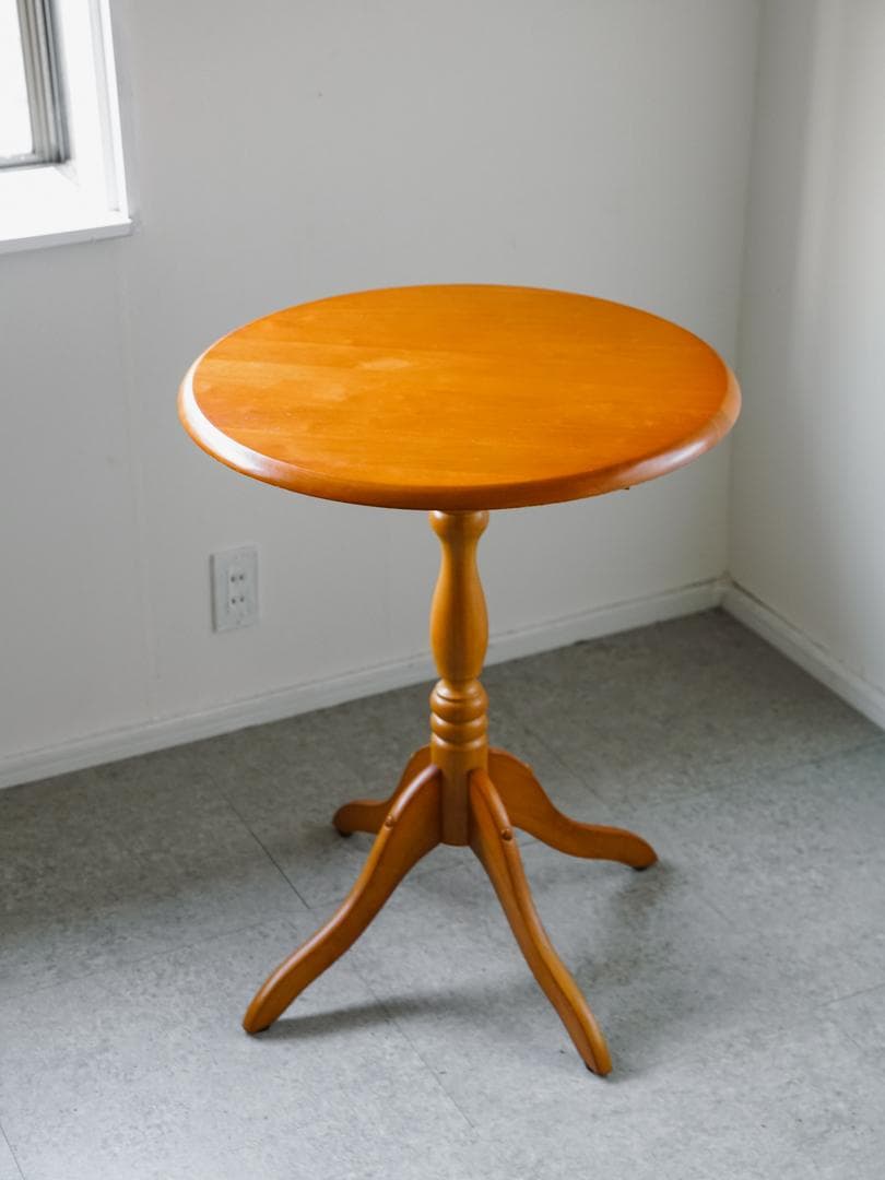 ヴィンテージ 木製ラウンドテーブル 天然木 古道具 モダン アンティーク