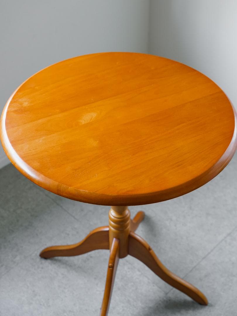 ヴィンテージ 木製ラウンドテーブル 天然木 古道具 モダン アンティーク