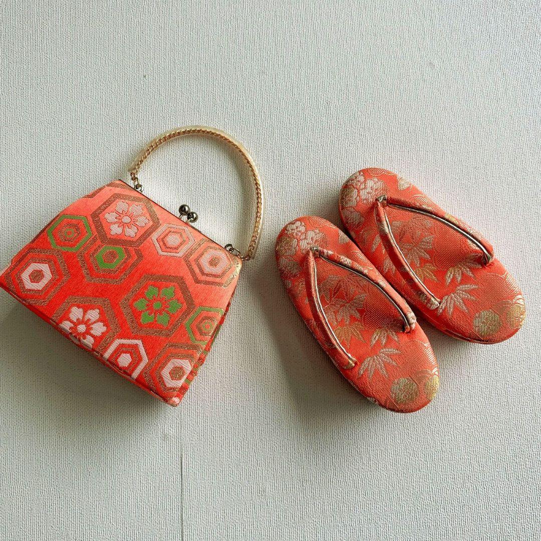 美品　フルセット　七五三　７歳女の子　しぼり柄鼓　緑袋帯　長襦袢付　小物7085