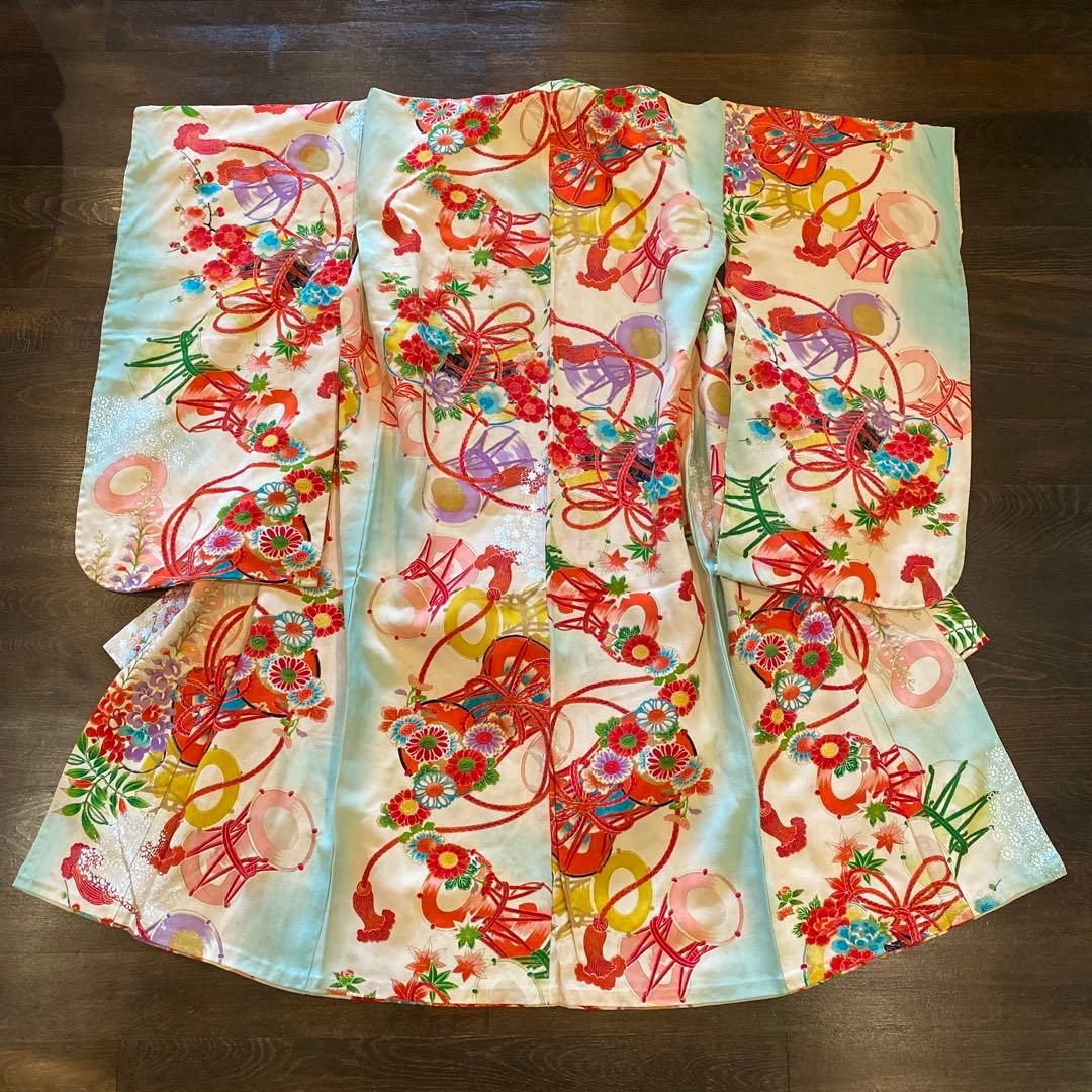 アンティーク 七五三 五歳〜七歳 着物 羽織 フルセット 大正ロマン 正絹 折鶴