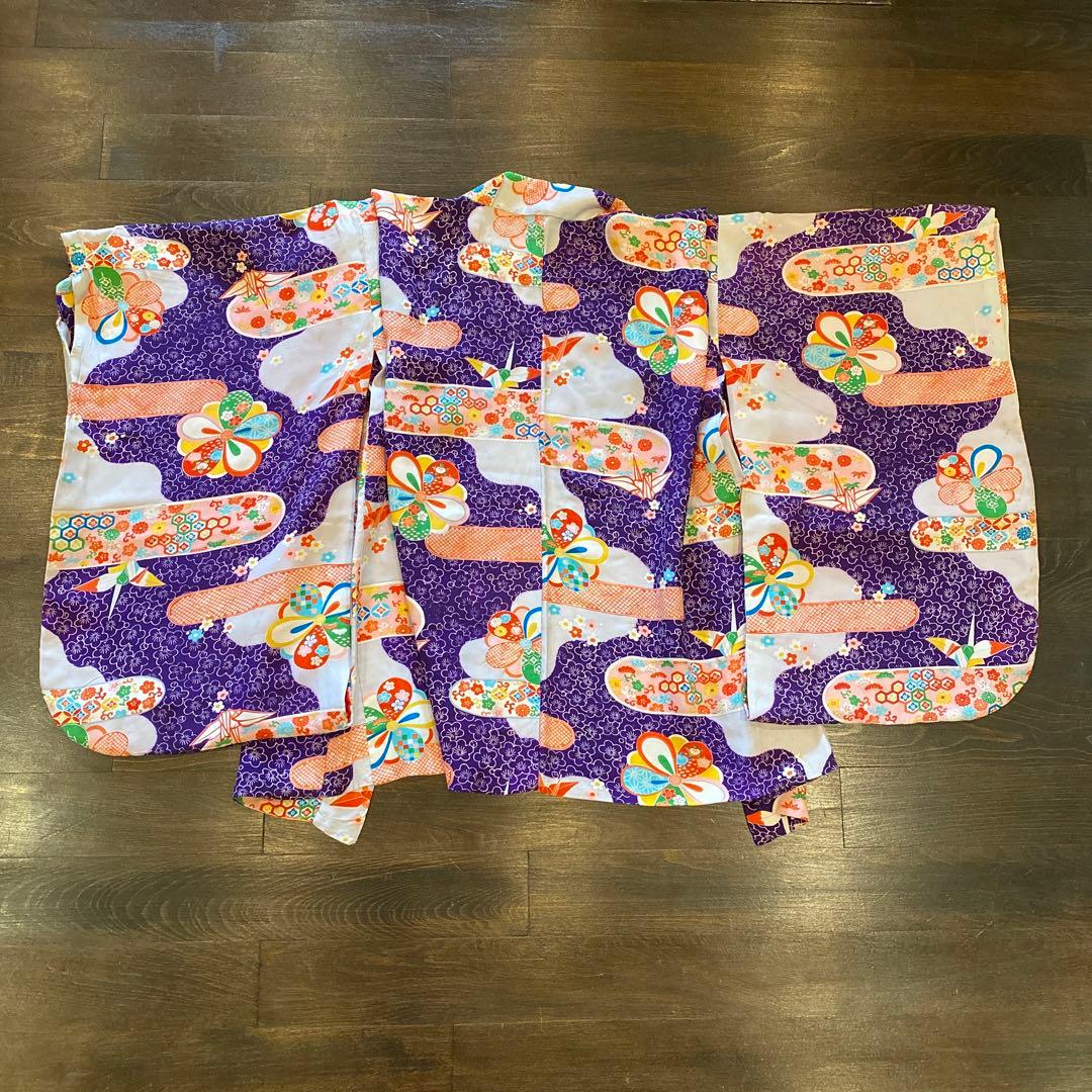 アンティーク 七五三 五歳〜七歳 着物 羽織 フルセット 大正ロマン 正絹 折鶴