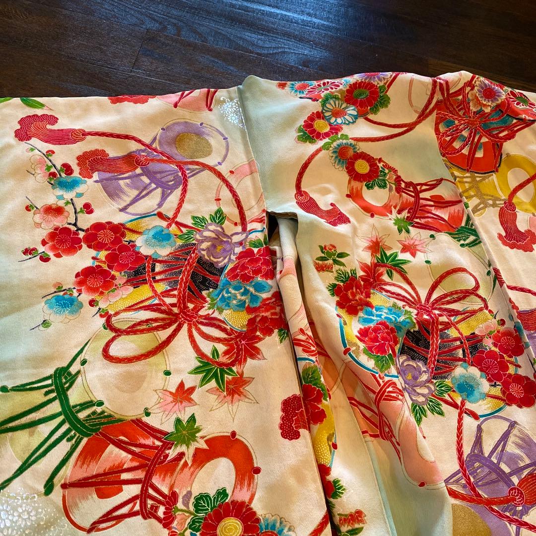 アンティーク 七五三 五歳〜七歳 着物 羽織 フルセット 大正ロマン 正絹 折鶴