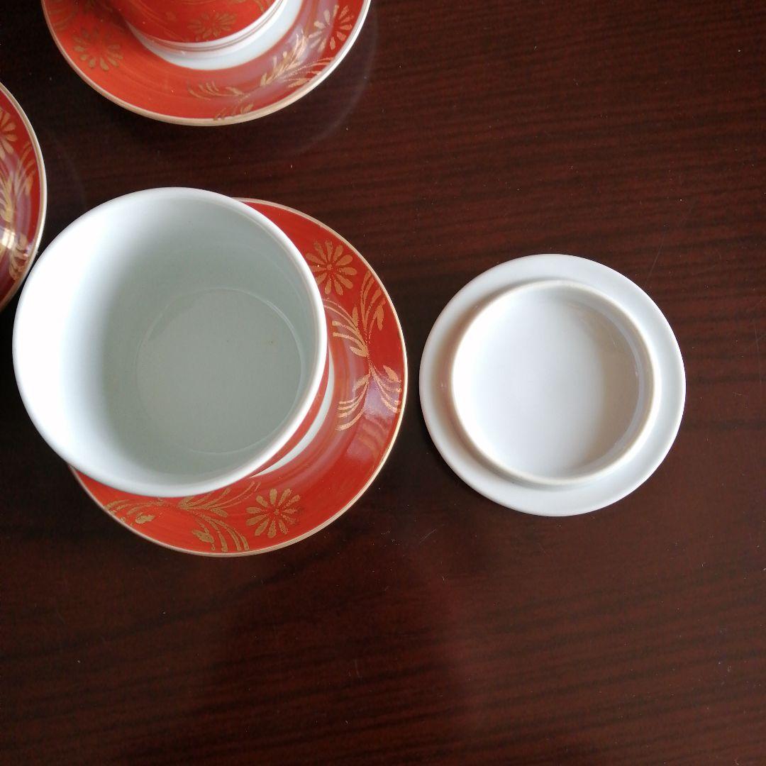 平戸三川内焼 十四代嘉泉 錦赤金彩流蒸茶碗 5客 7cm - メルカリ