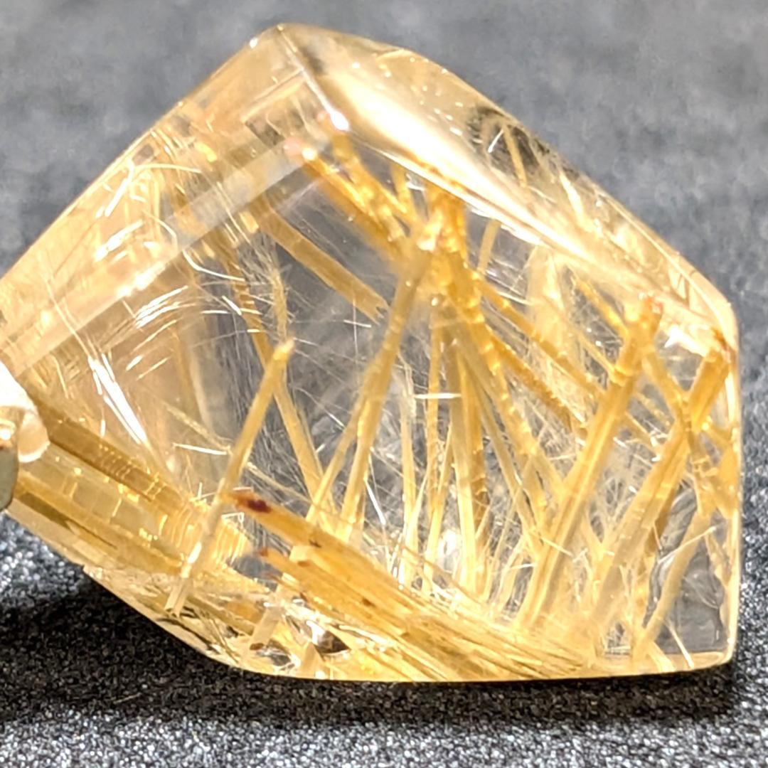 ゴールドタイチンルチルクォーツ ペンダント シルバー925 一部傷あり お買い得