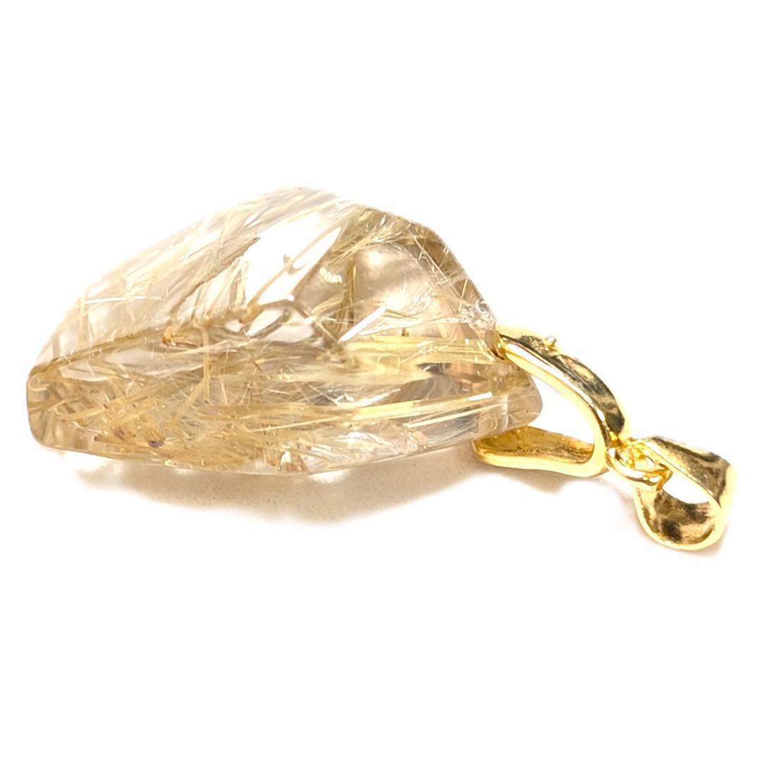 ゴールドタイチンルチルクォーツ ペンダント シルバー925 一部傷あり お買い得