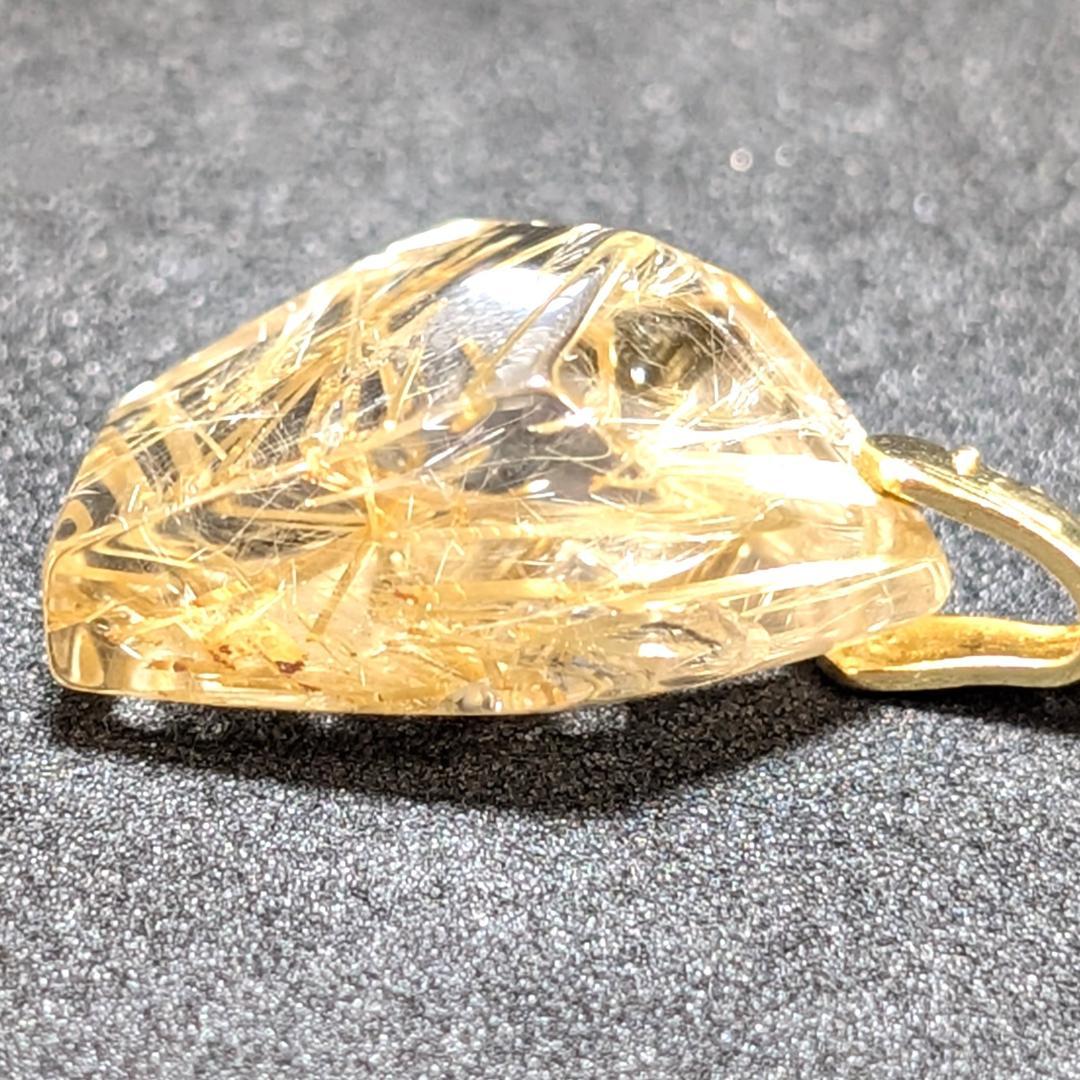 ゴールドタイチンルチルクォーツ ペンダント シルバー925 一部傷あり お買い得