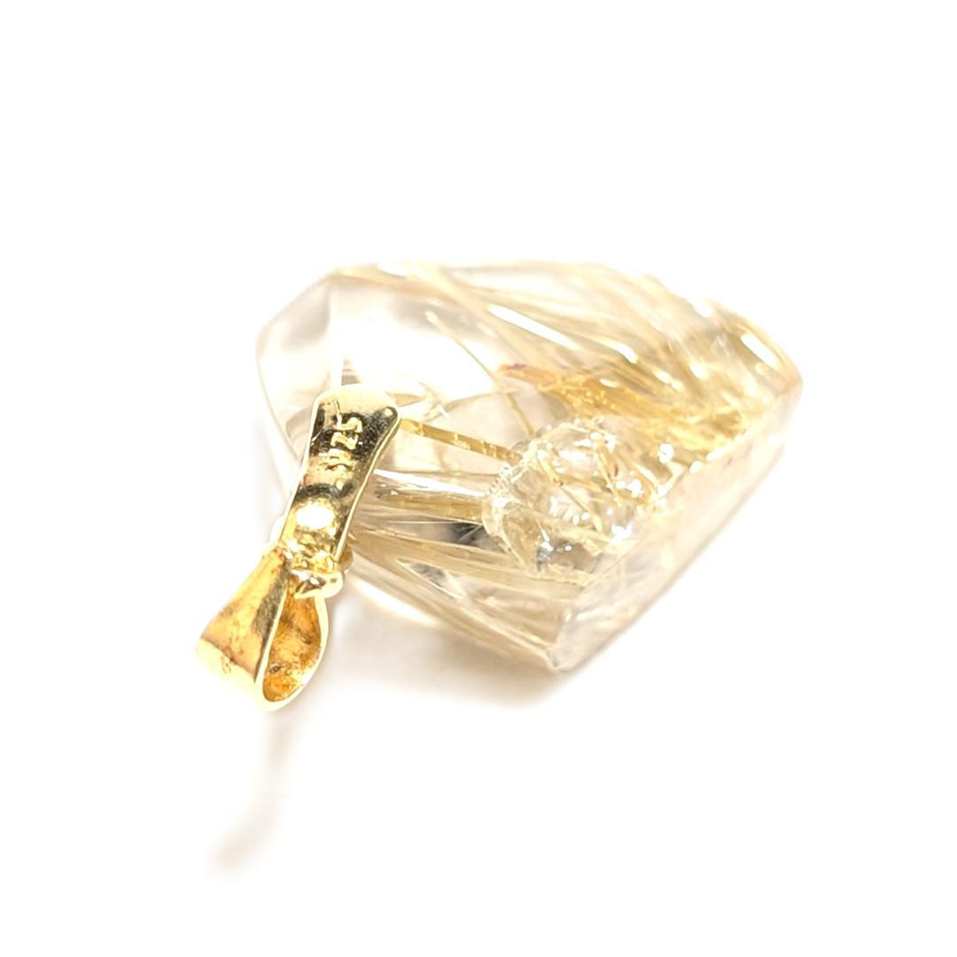 ゴールドタイチンルチルクォーツ ペンダント シルバー925 一部傷あり お買い得