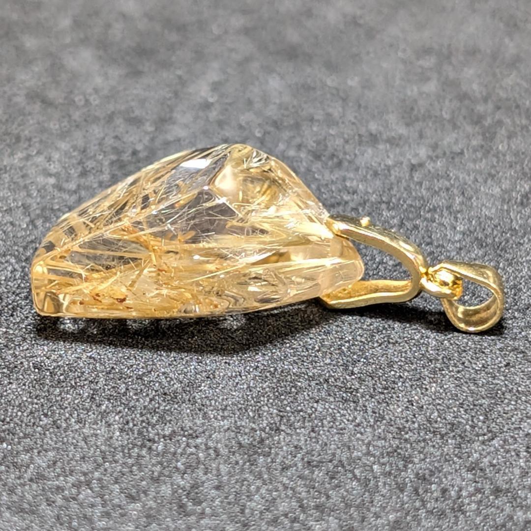 ゴールドタイチンルチルクォーツ ペンダント シルバー925 一部傷あり お買い得