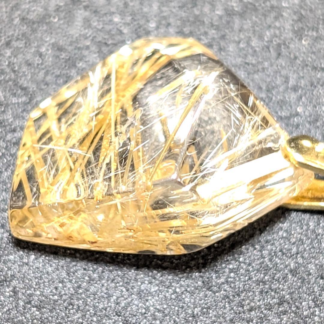 ゴールドタイチンルチルクォーツ ペンダント シルバー925 一部傷あり お買い得