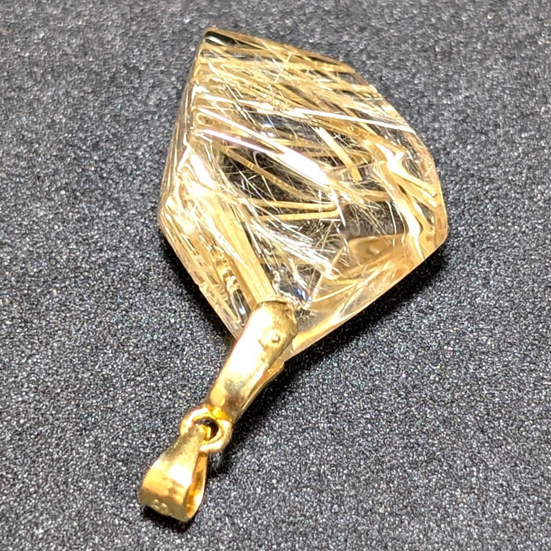 ゴールドタイチンルチルクォーツ ペンダント シルバー925 一部傷あり お買い得