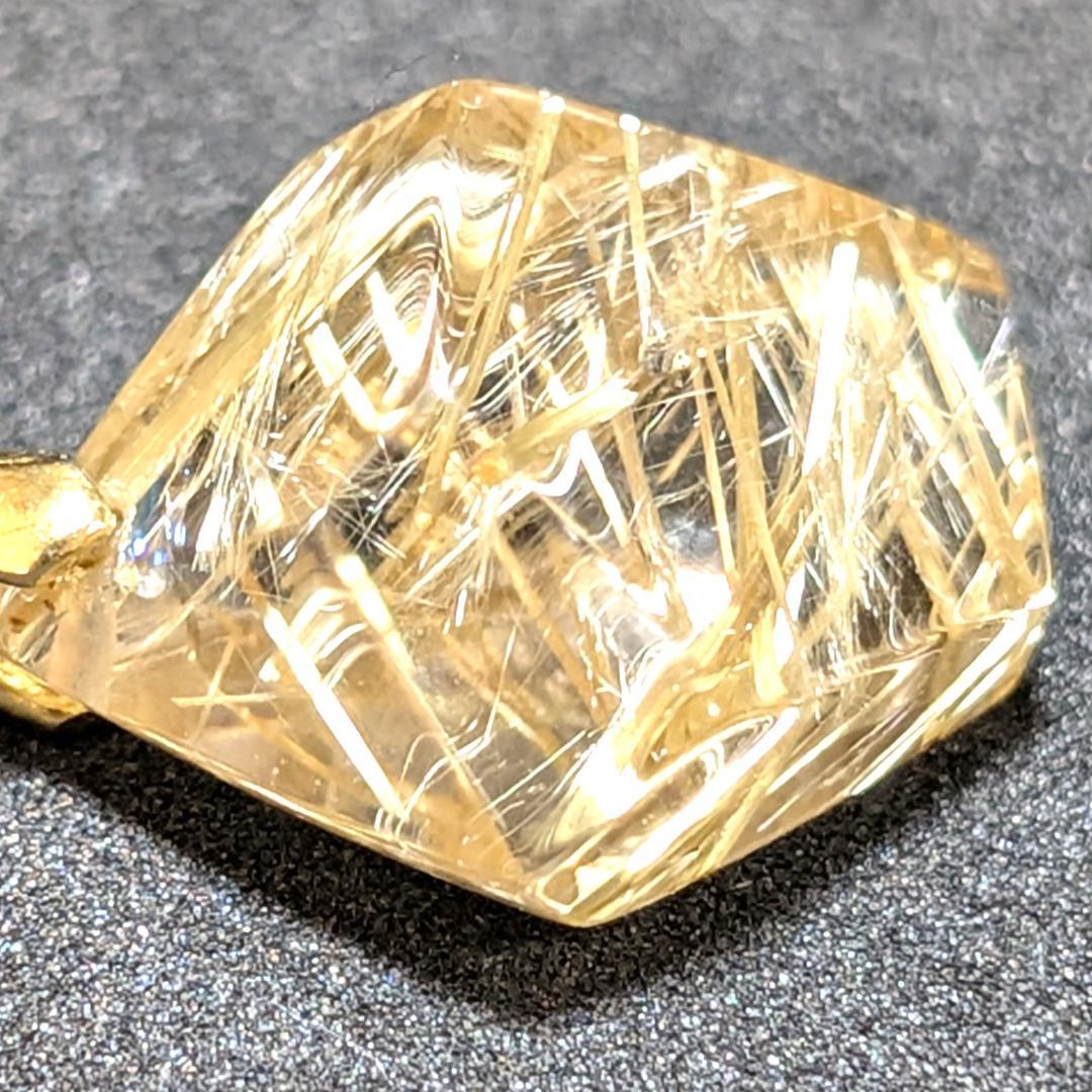 ゴールドタイチンルチルクォーツ ペンダント シルバー925 一部傷あり お買い得