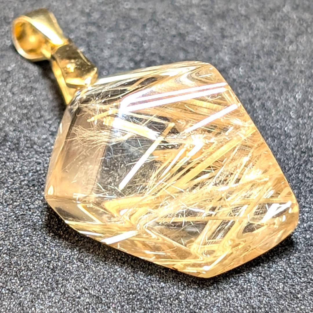 ゴールドタイチンルチルクォーツ ペンダント シルバー925 一部傷あり お買い得