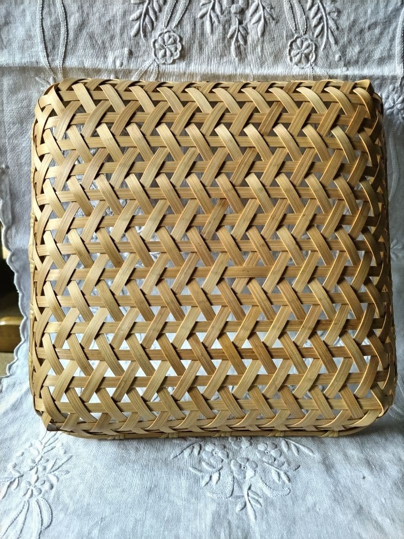 竹製 四角形 編み込み