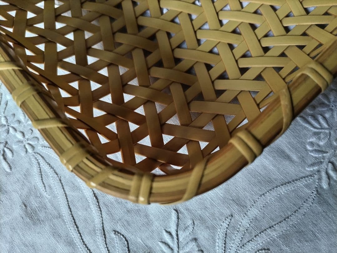 竹製 四角形 編み込み