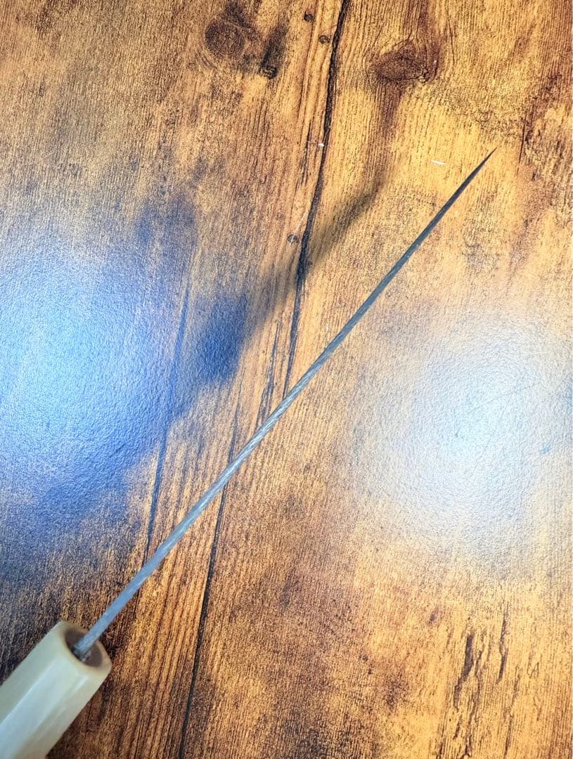 義弘作　ペティナイフ　本黒　包丁　5寸　青鋼　山脇刃物製作所　紫檀水牛八角柄