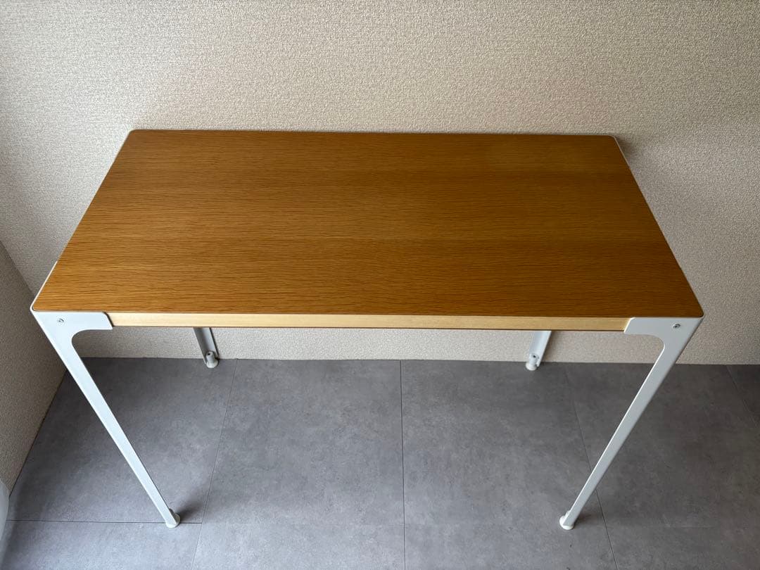 【なを】無印　スチール脚　木製デスク
