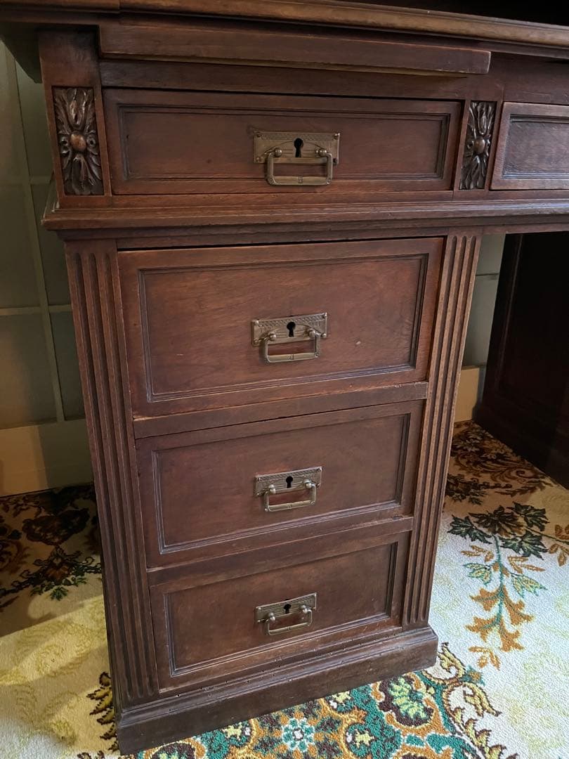 英国製 イギリス アンティーク デスク 棚 ビンテージ インテリア キャビネット