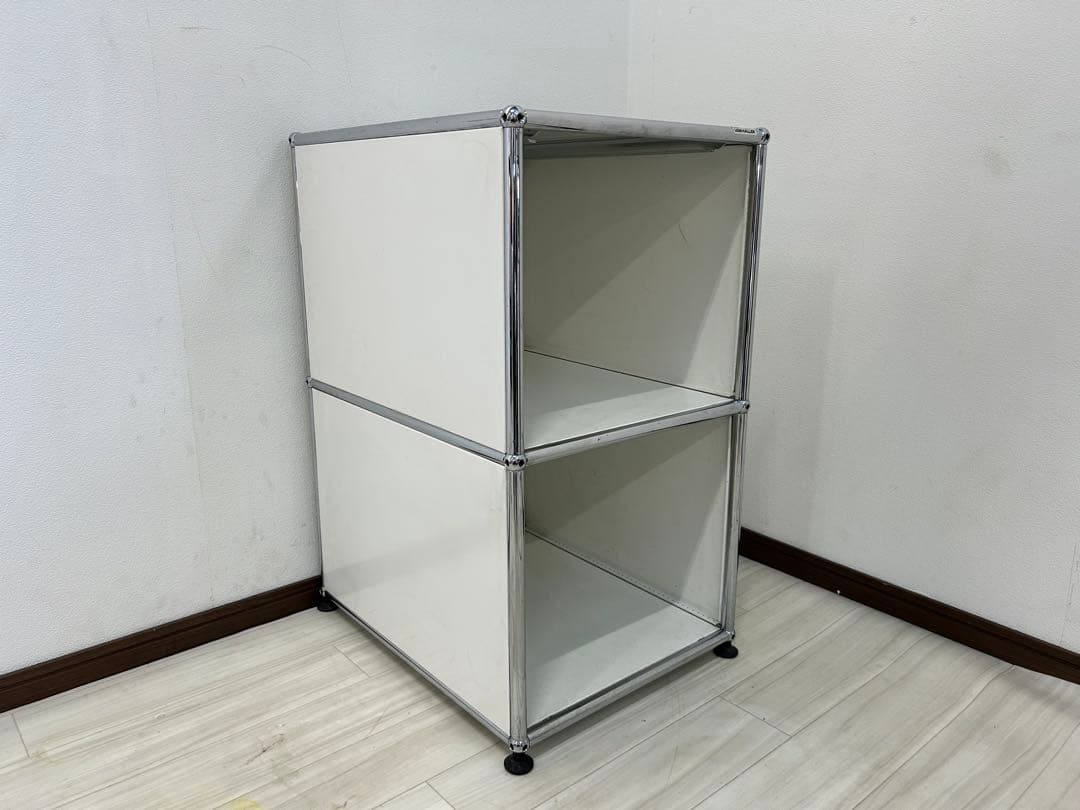 USMハラー 2段シェルフ ホワイト スチールシステム家具 モジュール 収納 棚