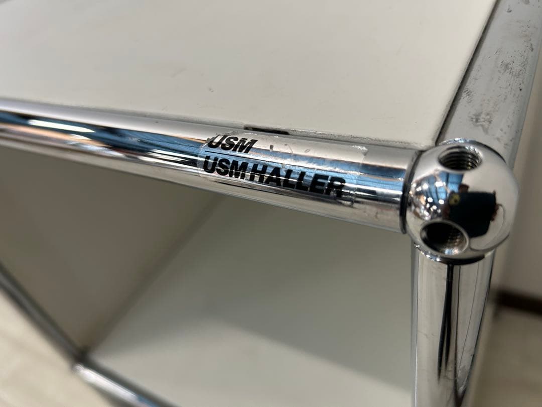 USMハラー 2段シェルフ ホワイト スチールシステム家具 モジュール 収納 棚