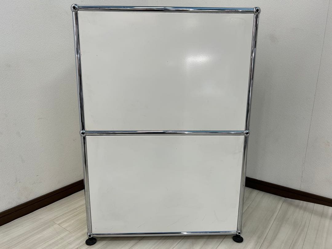 USMハラー 2段シェルフ ホワイト スチールシステム家具 モジュール 収納 棚