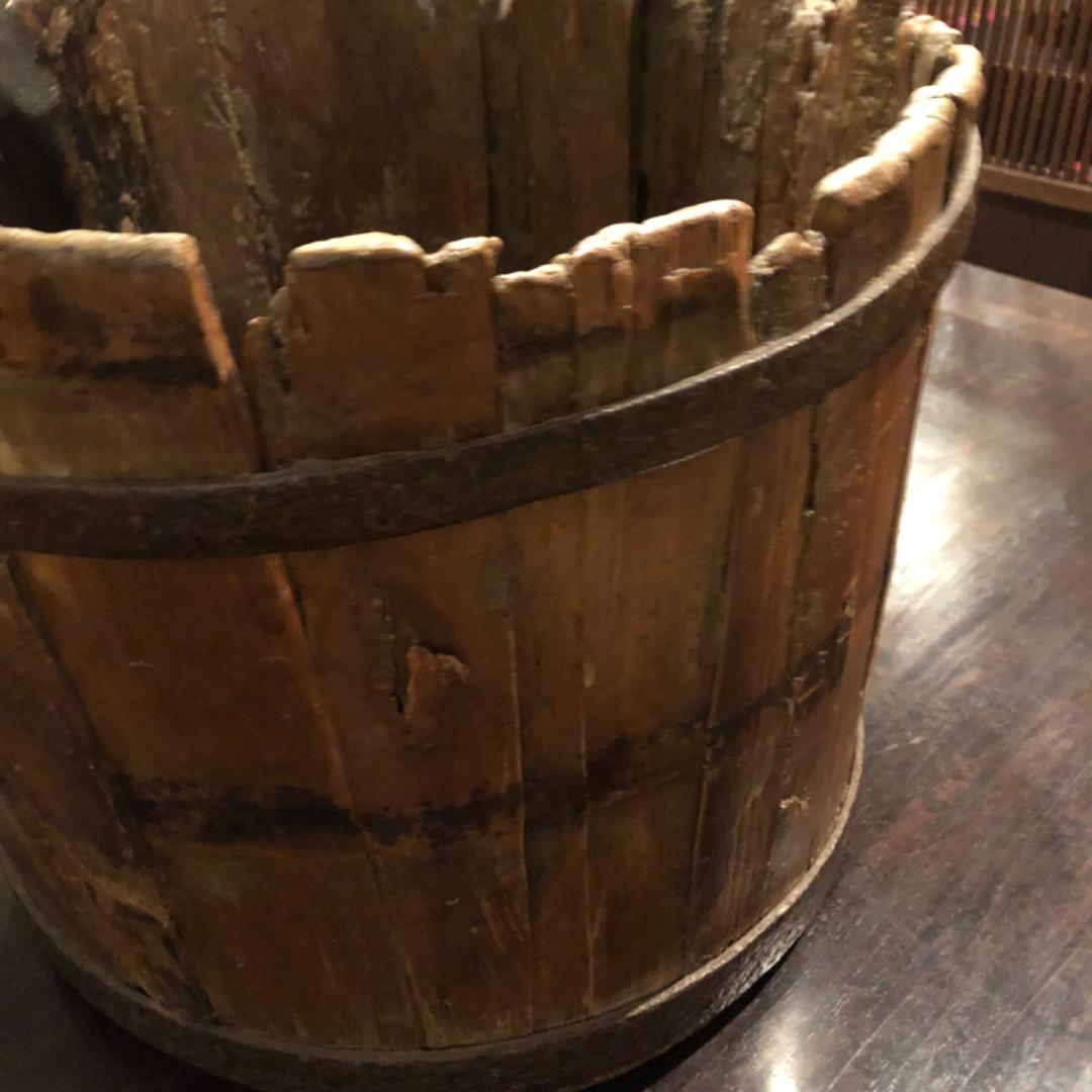 アンティーク　木製　手桶　古物　古道具　コレクション　昭和レトロ　蚤の市
