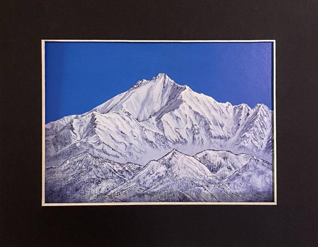 加山又造、【白嶺】、希少な額装用画集より、新品額装付、状態良好